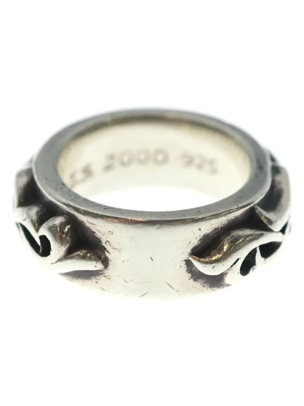 Chrome Hearts Dbl Narrow Vine Band Double Ring Silver
